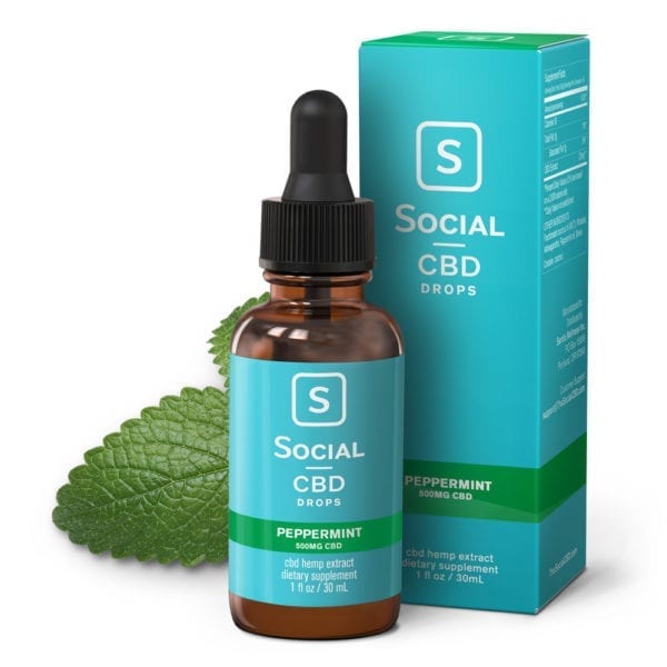 Social CBD Tincture Oil Drops Peppermint